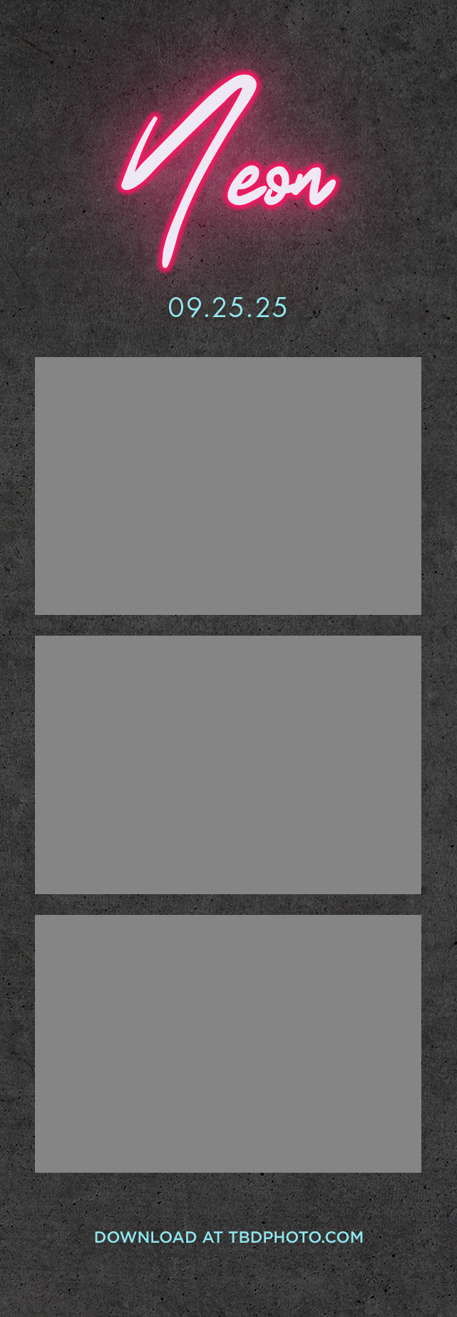 Neon photo strip template
